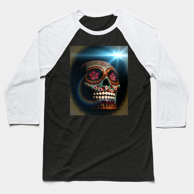 Skull Lights Baseball T-Shirt by PersianFMts